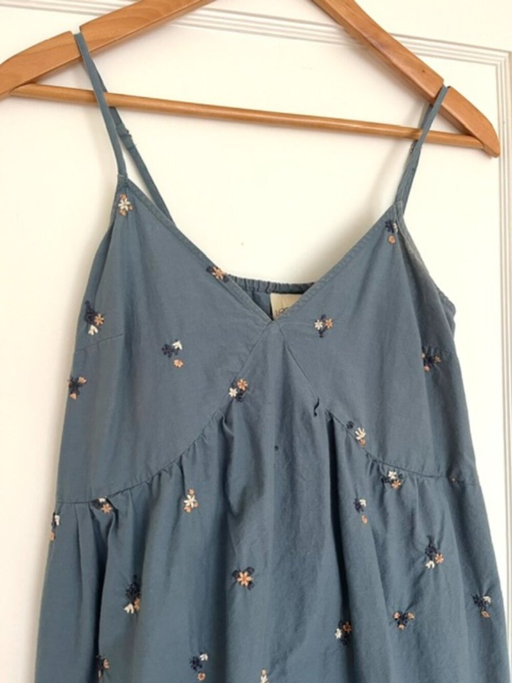 Universal Thread Floral Embroidered Blue Sundress | Size Small